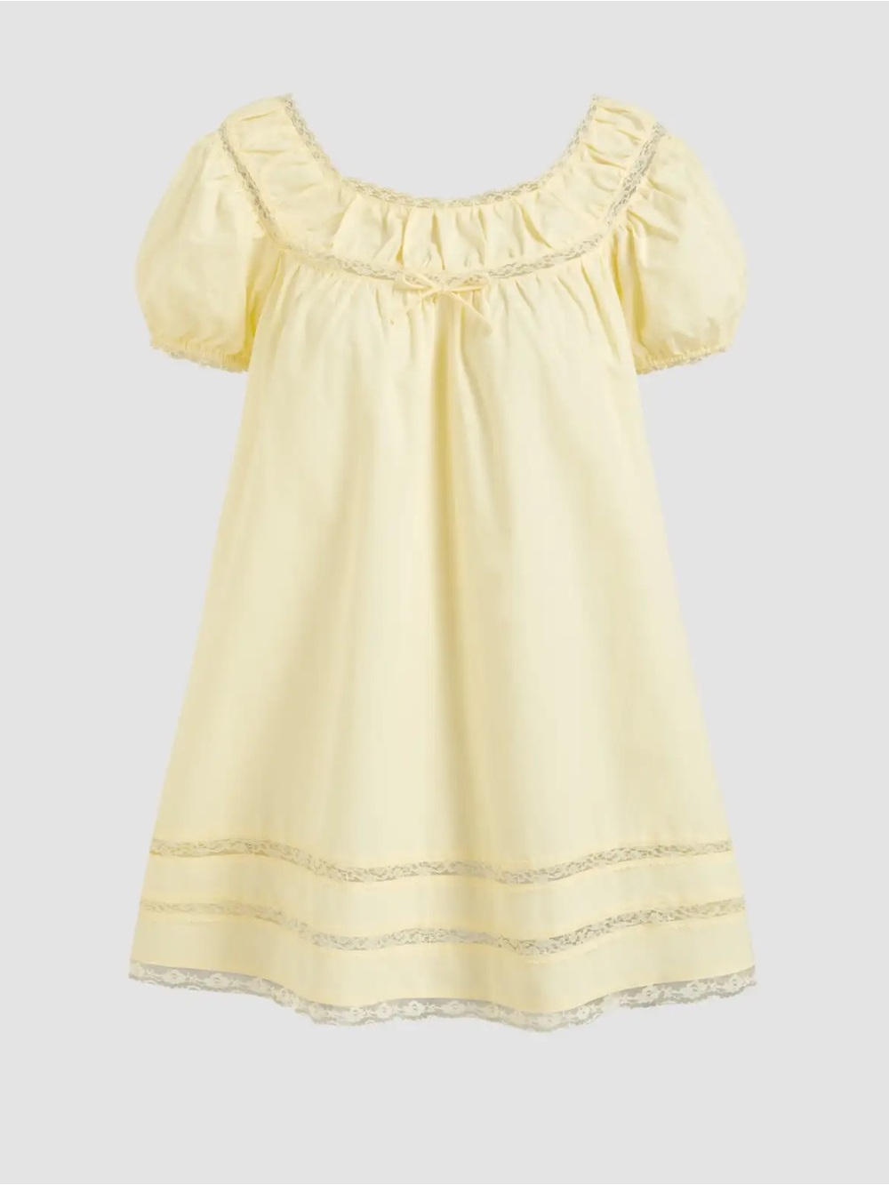 NWT CIDER Baby Doll Dress in Butter Yellow Sz M 100% Cotton - Picture 9 of 14